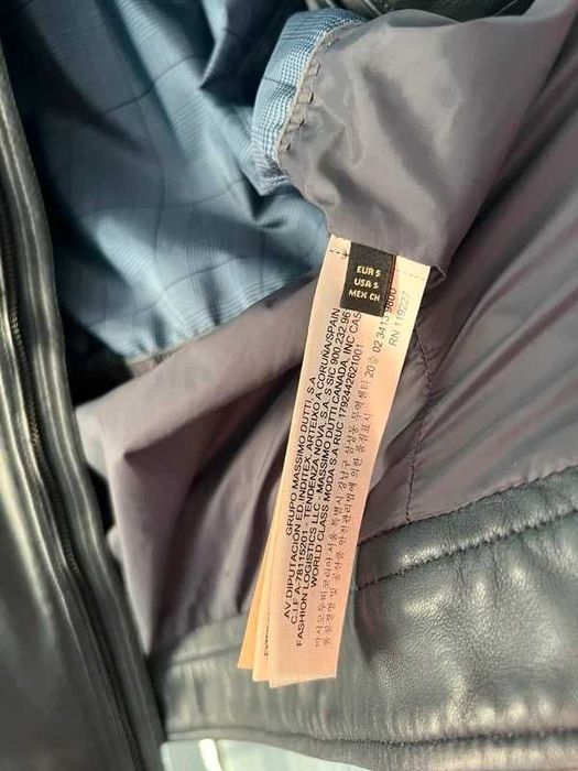 Massimo Dutti geaca piele barbati / jacheta de piele bleumarin