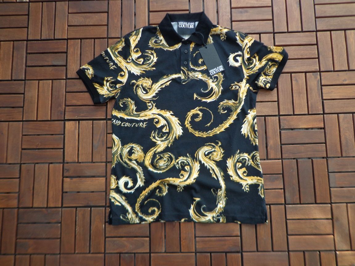 Мъжка  тениска Versace Jeans Couture Barocco print cotton Polo T-shirt