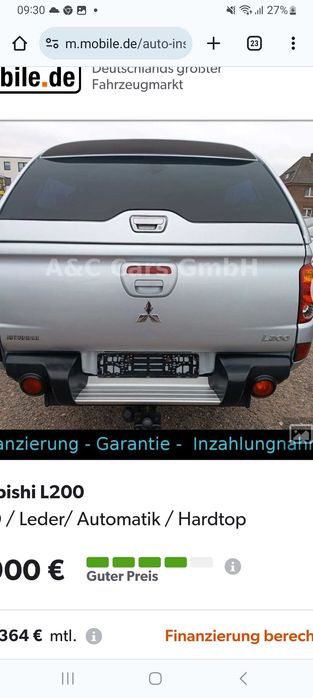 Bara spate mitsubishi  l 200 noua