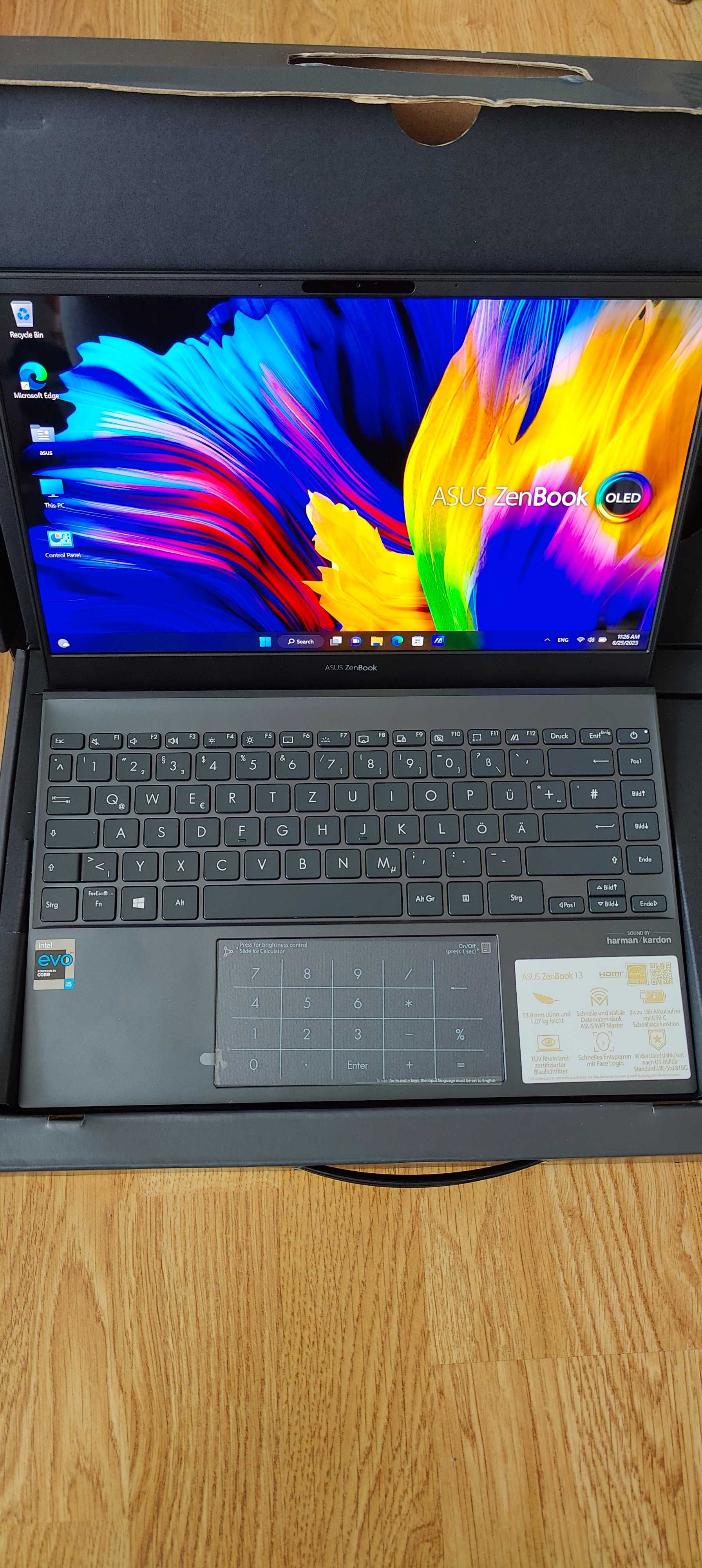 Нов Asus Zenbook OLED ултрабук 1.14kg,до 16ч батерия