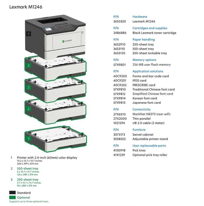 Професионален лазерен принтер Lexmark M1246. Компактен.