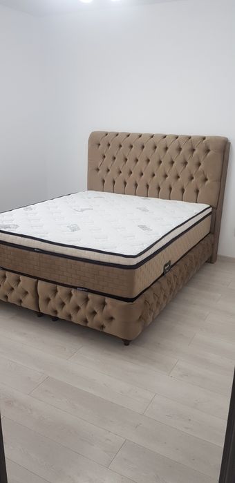 Pat tapitat ODESSA 140/160/180x200 cadru+somiere METALICE+CATIFEA