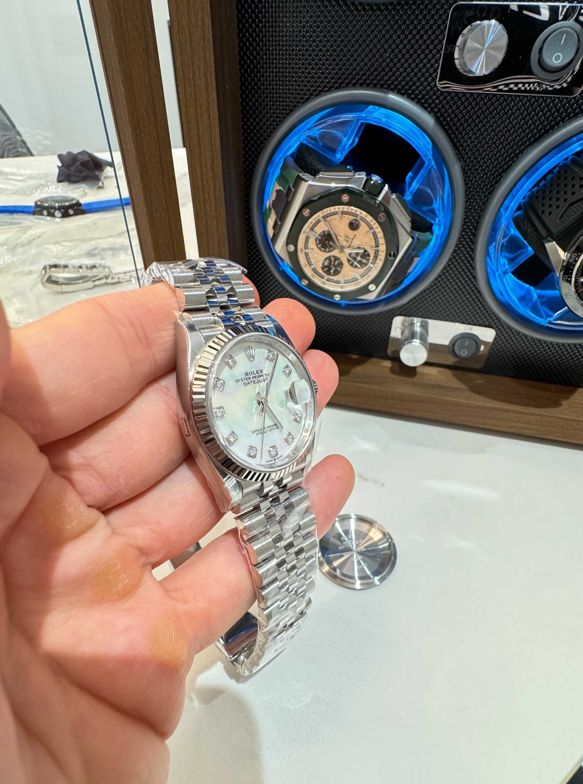 Rolex datejust 36mm сребро/перла 3235