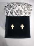 Cercei șurub tip cruciulița 14k