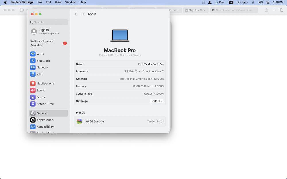 Лаптоп Apple MacBook Pro 2019, 13.3”