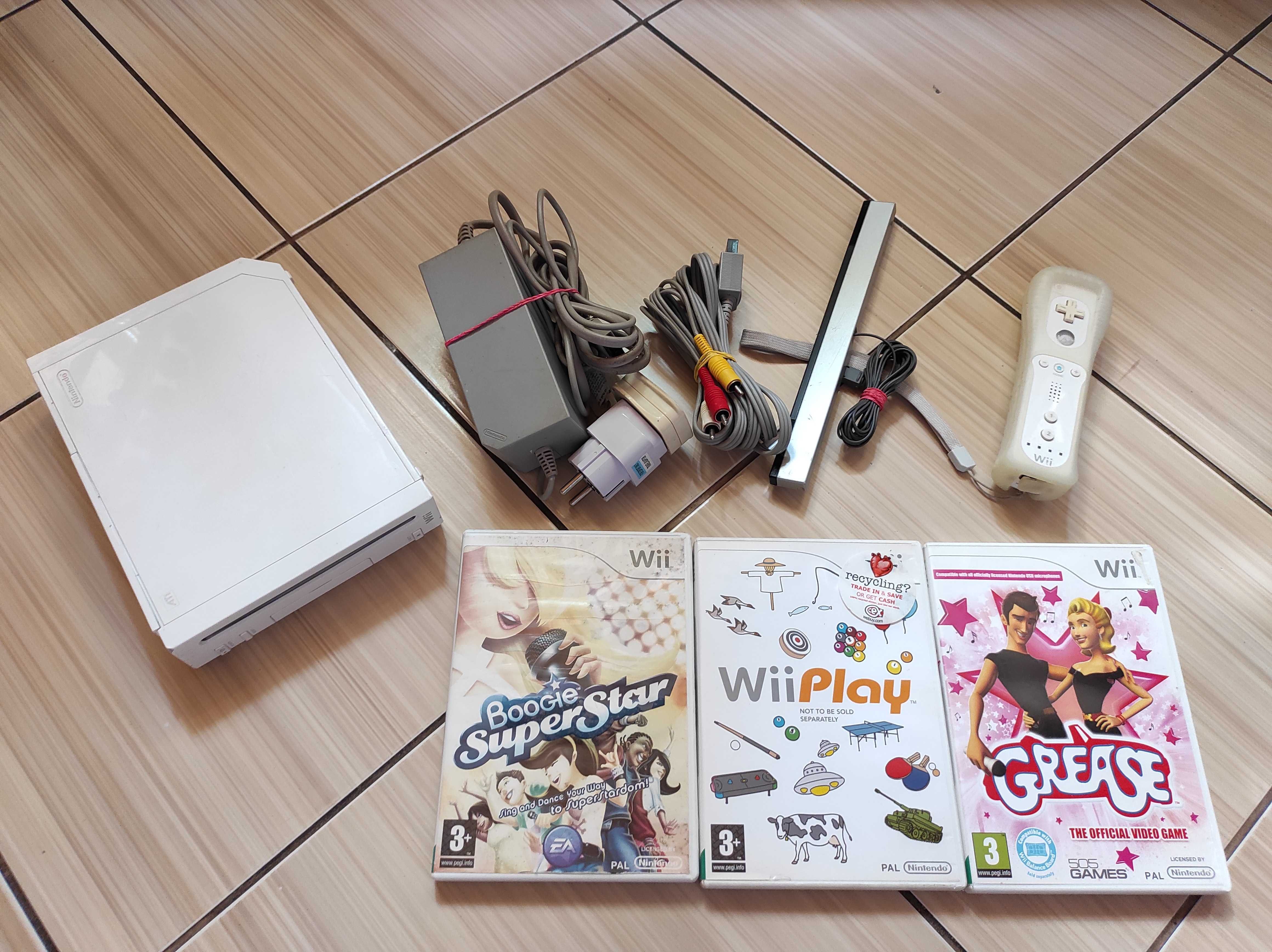 Wii full cu accesorii si jocuri originale wii play boogie star grease