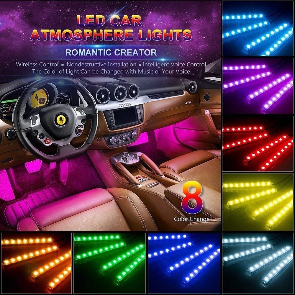 LED Ленти за вътрешно осветление на кола Car Atmosphere Light  8 цвята