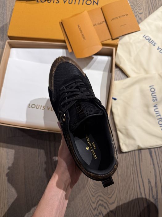 Louis Vuitton естествена кожа нови черни сникърси маратонки