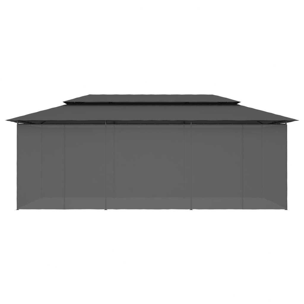 Pavilion/Foisor/Cort de gradina/terasa cu perdele 3×6 m Gri ESCORIAL