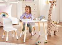 Детска маса с два стола, Дървен комплект маса със столчета
