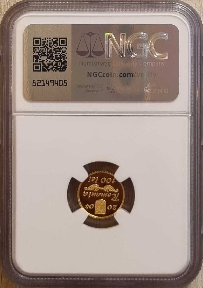 Moneda istoria aurului BNR englopion cantacuzin gradata NGC PF 67 UC