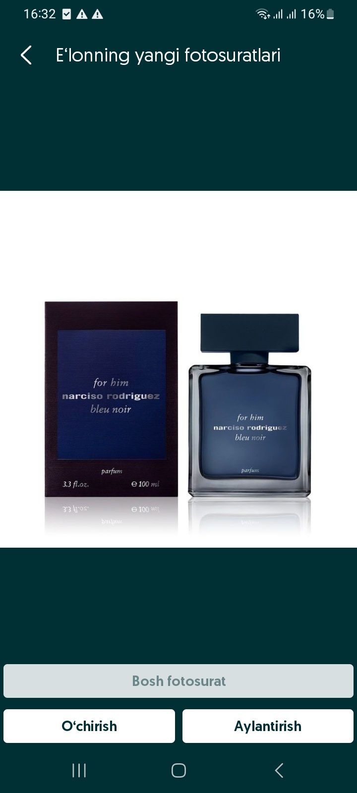 Narciso Rodriguez Bleu Noir Parfum 100ml ORIGINAL