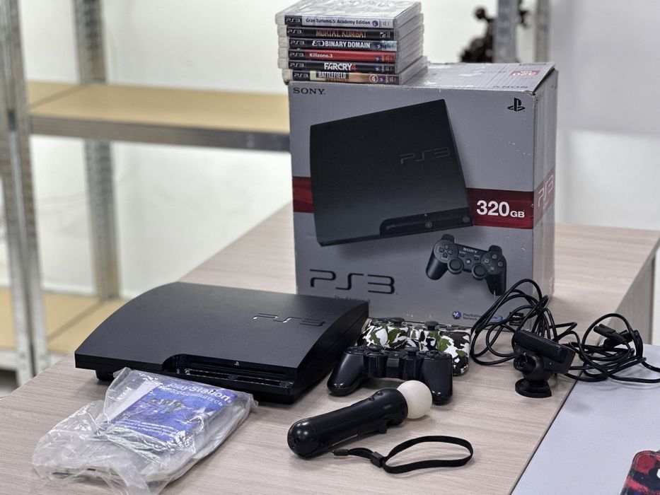 PS3 Slim 1TB / прошитая / полный комплект
