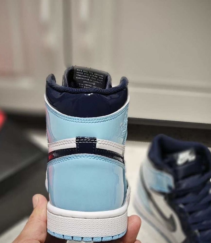 Air Jordan 1 High UNC Ptent Blue Retro Toe