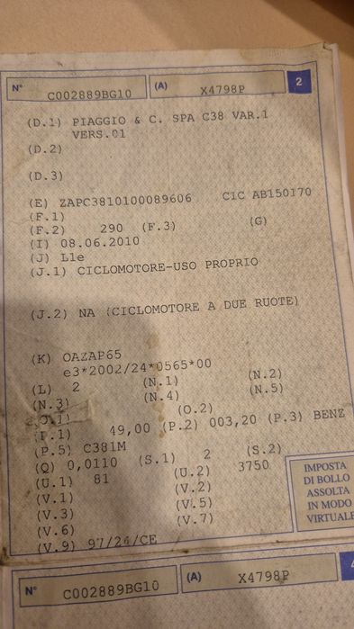 Vespa 50 lx an 2010 2t stare bună