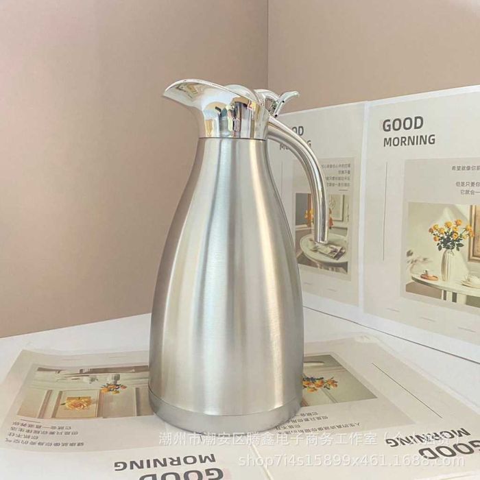 Комплект от 2 термоса Cheffinger 1L + 1.5L сребрист чайник.