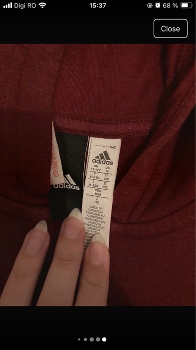 Hanorac cu fermoar adidas xs