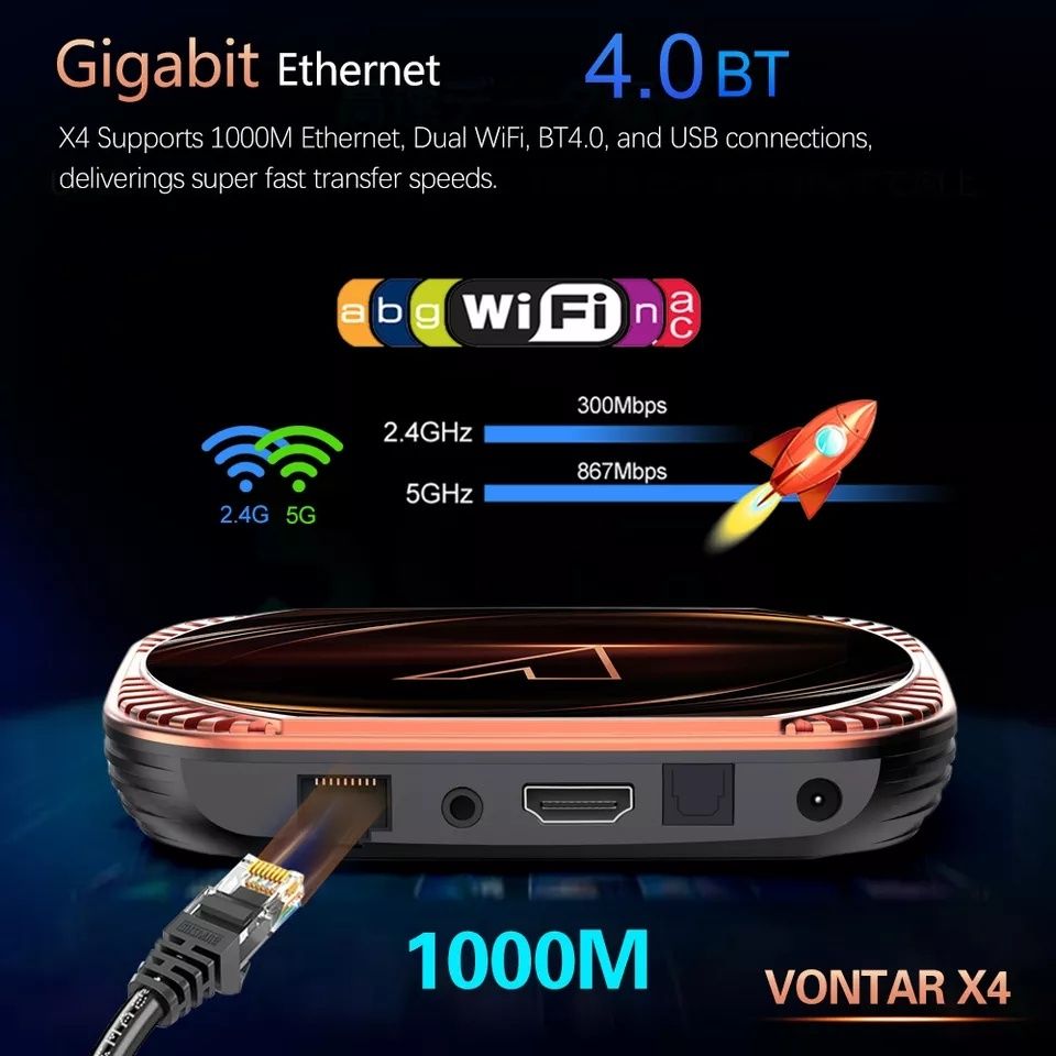 Smart IpTv Box Vontar X4 8K 4G/32G Android 11 Configurat