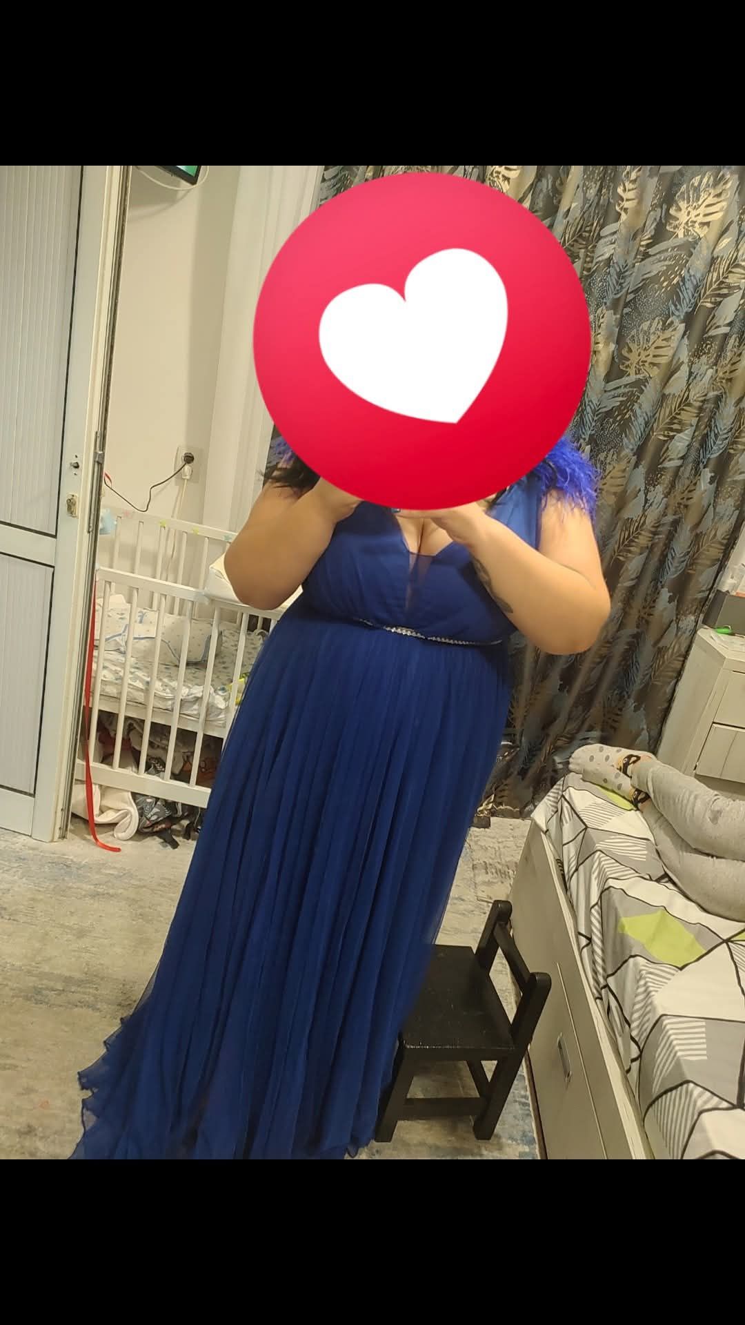 Rochie albastu cu  tull