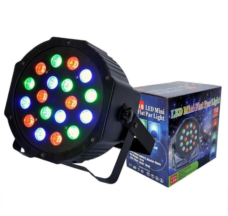 Proiector joc lumini PAR LED cu 18 led uri RGB disco