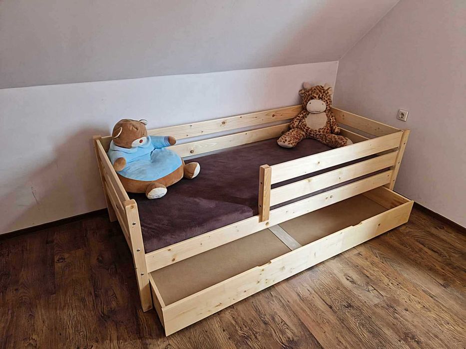 Pat din lemn masiv copii canapea 90x200
