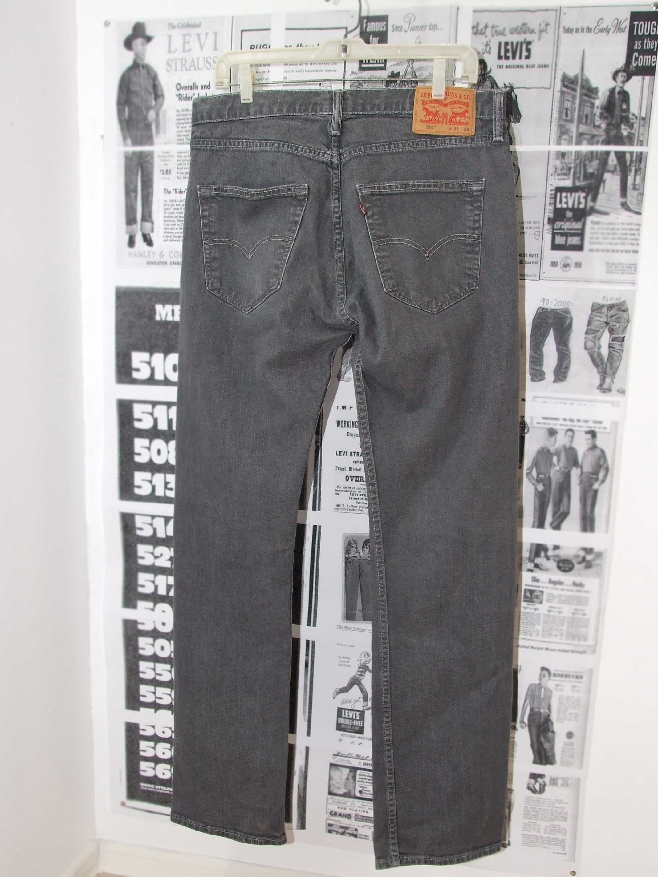 Levi's 501 Shrink to fit Gri W33L34