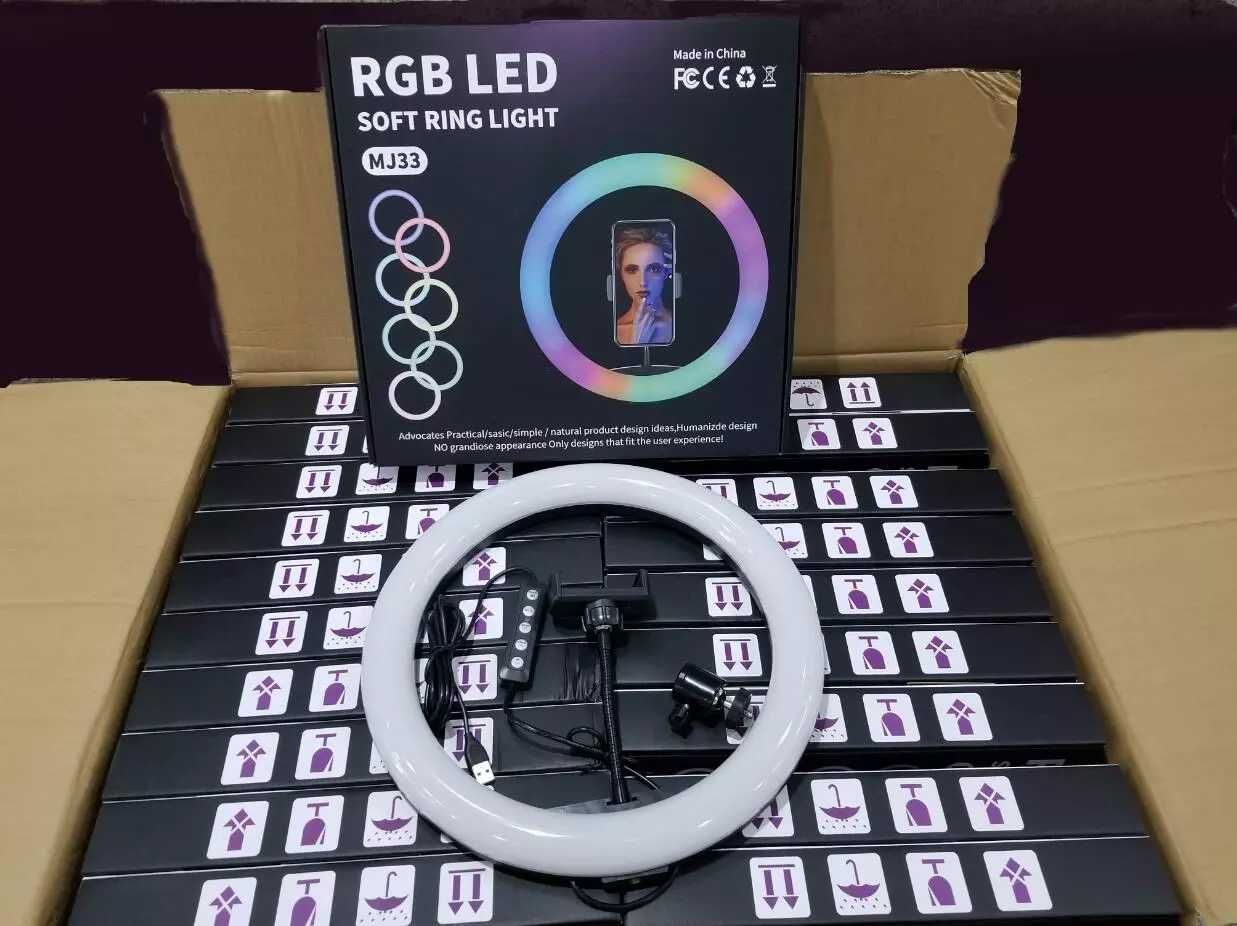 15 цвята RGB LED ринг лампа диаметър на 26/31/36/46см с трипод до 2.1М