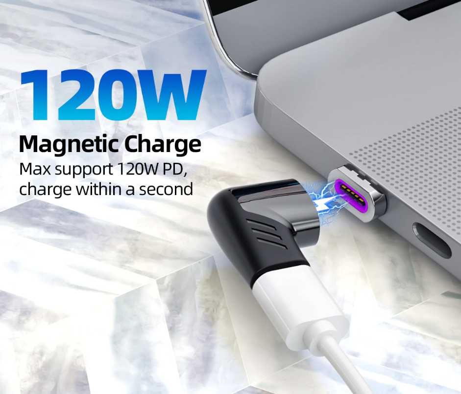 Adaptor magnetic USB-C PD 120W Macbook Pro / Air, Laptop-uri, tablete