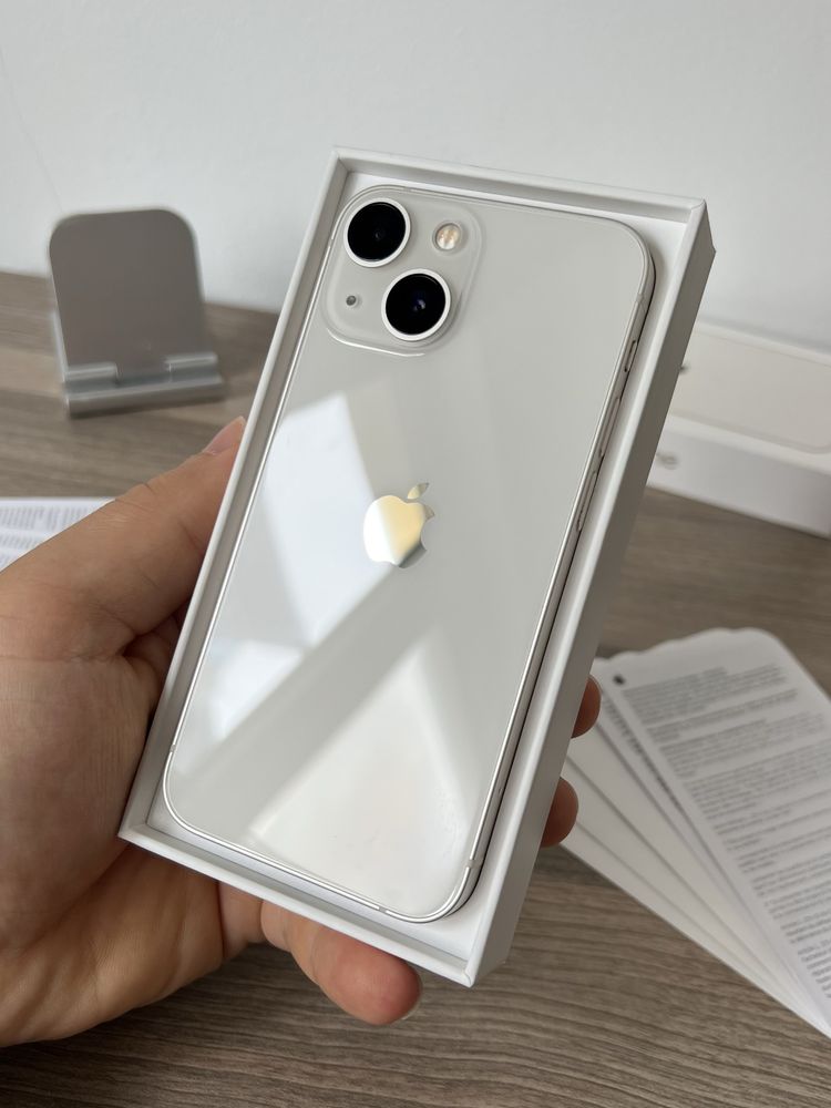 iPhone 13mini, 128GB, White, КАТО НОВ, 100% батерия, ГАРАНЦИЯ!