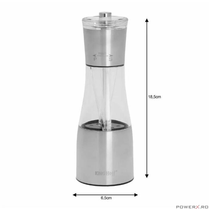 Rasnita 2 in 1 din inox pentru sare si piper, 66-188 mm, Klausberg