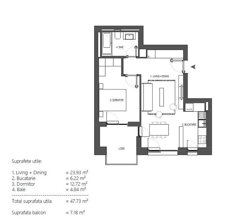 Apartament 2 camere loc parcare subteran inclus Complex Avalon Pipera