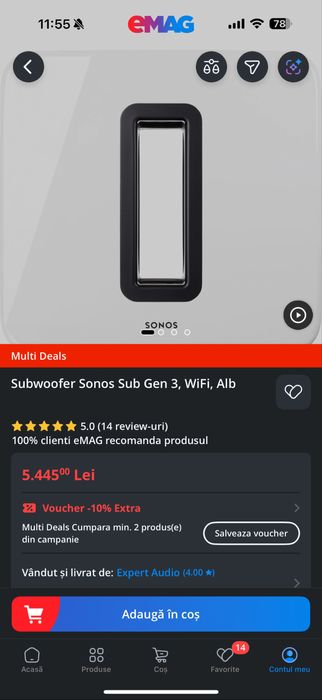 Sonos ARC + Sonos SUB (oferta)