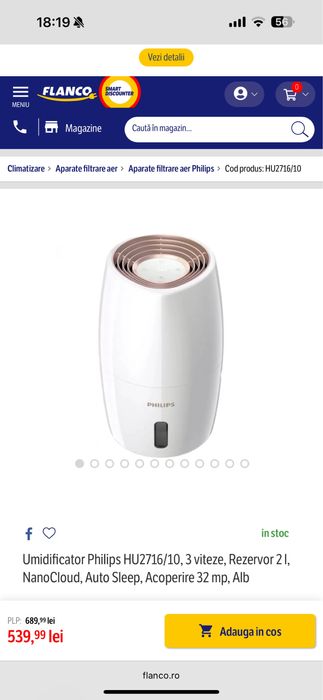 Umidificator Philips