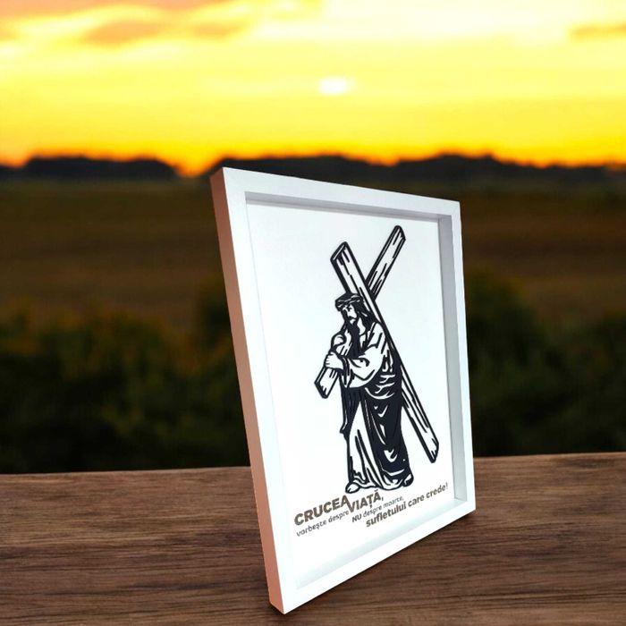 Tablou Volumetric cu Iisus purtând crucea