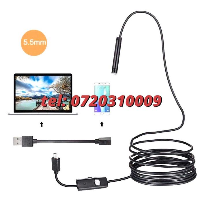 2 M Camera Endoscop boroscop 6 Led Inspectii Tehniceinstalatii