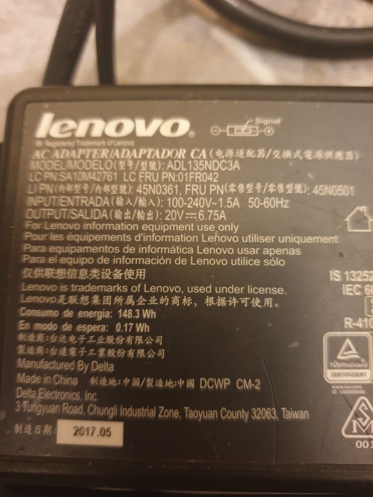 Vind alimentator Lenovo 20V/6,75 A