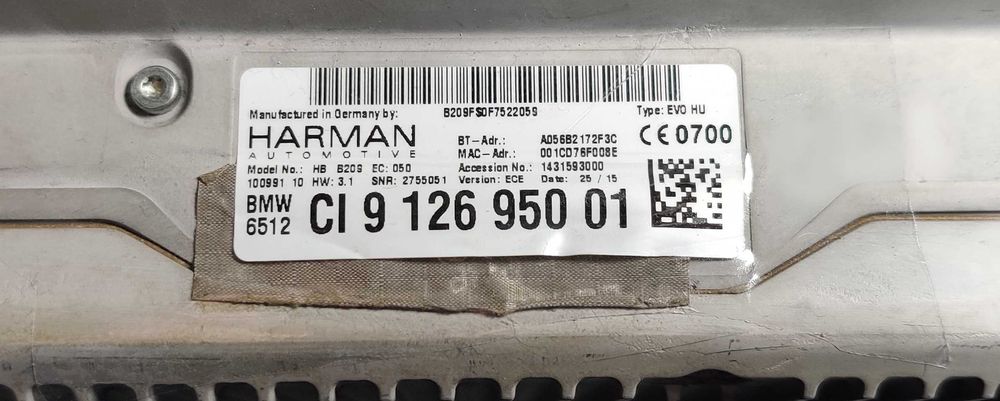 Navigatie BMW NBT EVO B209 HW 3.1 APIX 2, FM, GPS, 4GB - G Series