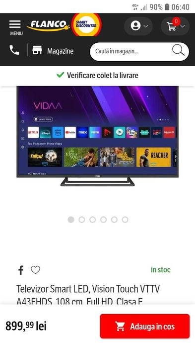 TV Vision Touch, nou, cu factura, tv, cutia sigilată..