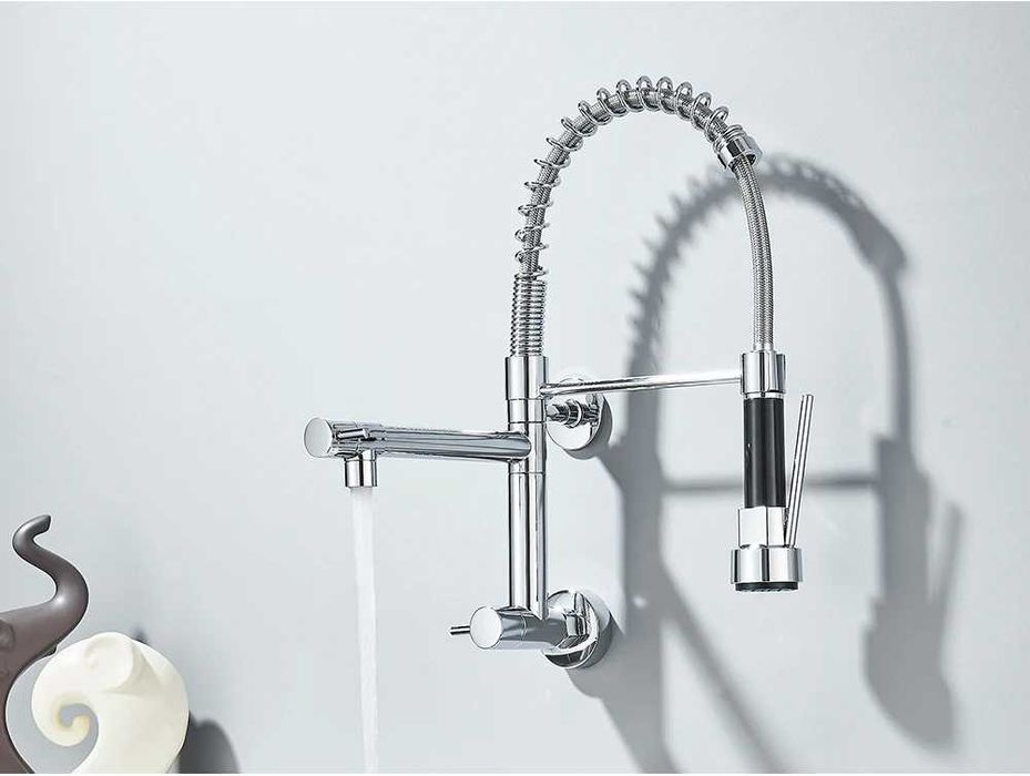 Baterie cu dus pentru chiuveta profesional inox prindere in perete