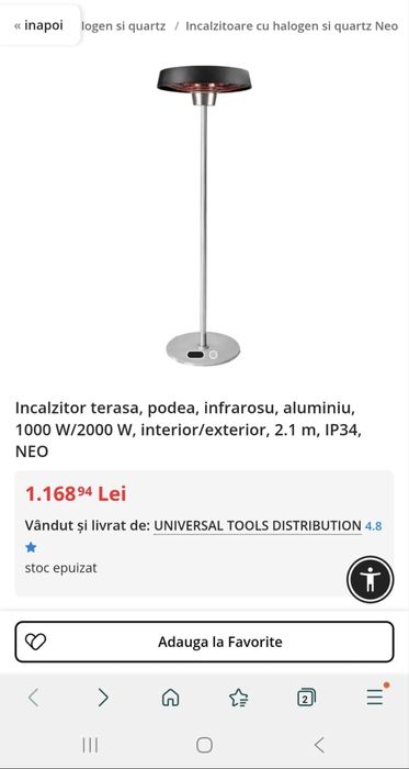 Încălzitor de terasă