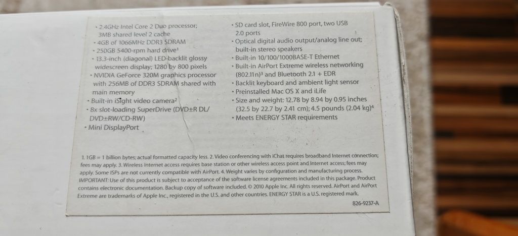 Macbook pro 13"  mid 2010