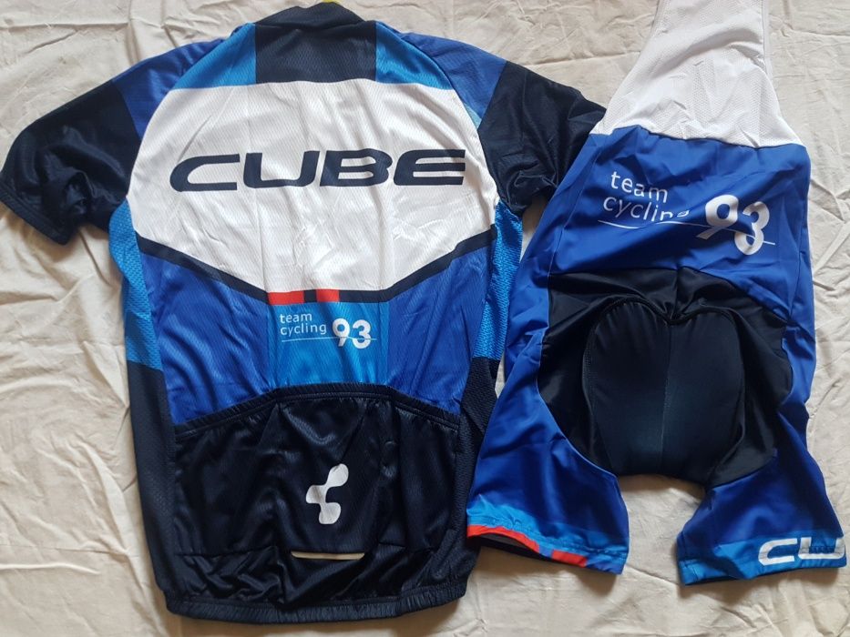 Echipament ciclism Cube Albastru sau negru NOU set tricou si pantaloni