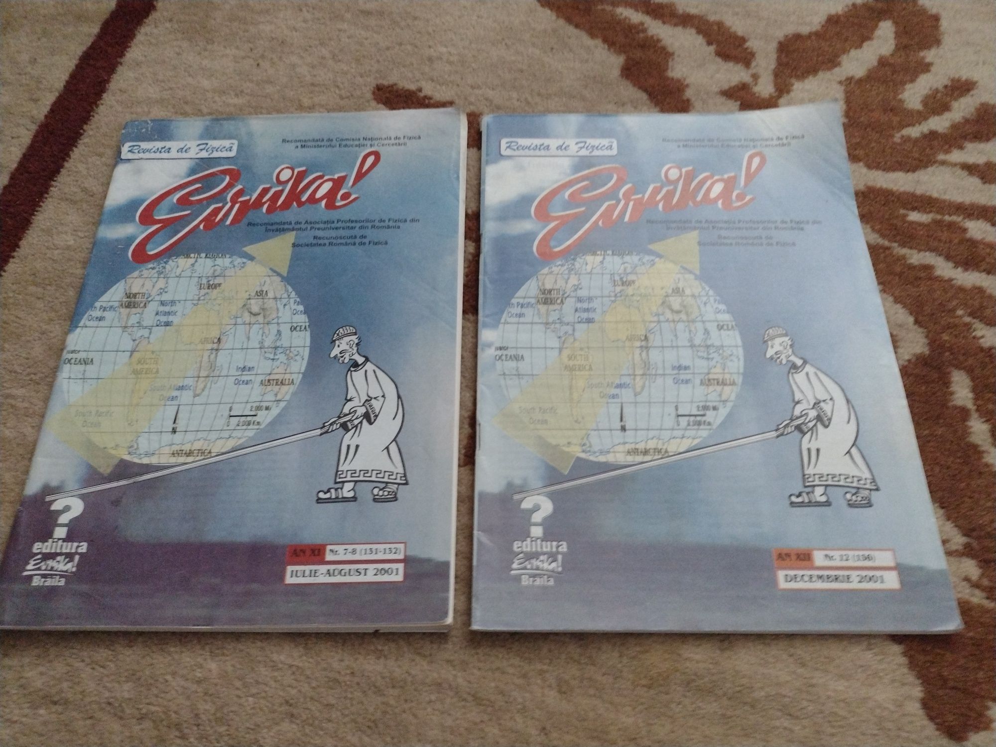 Evrika ! - reviste de fizică anul 2001 - 2 bucăți