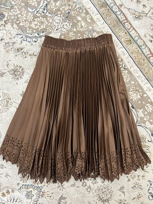 Юбка плиссе коричневая