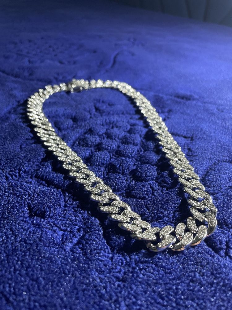 Lant Cuban iced out, fully iced, ice concept 50 cm