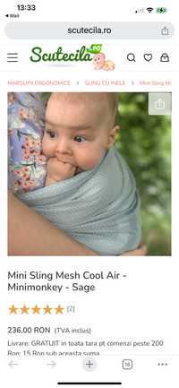 Mini Sling Mesh Cool Air - Minimonkey - Sage