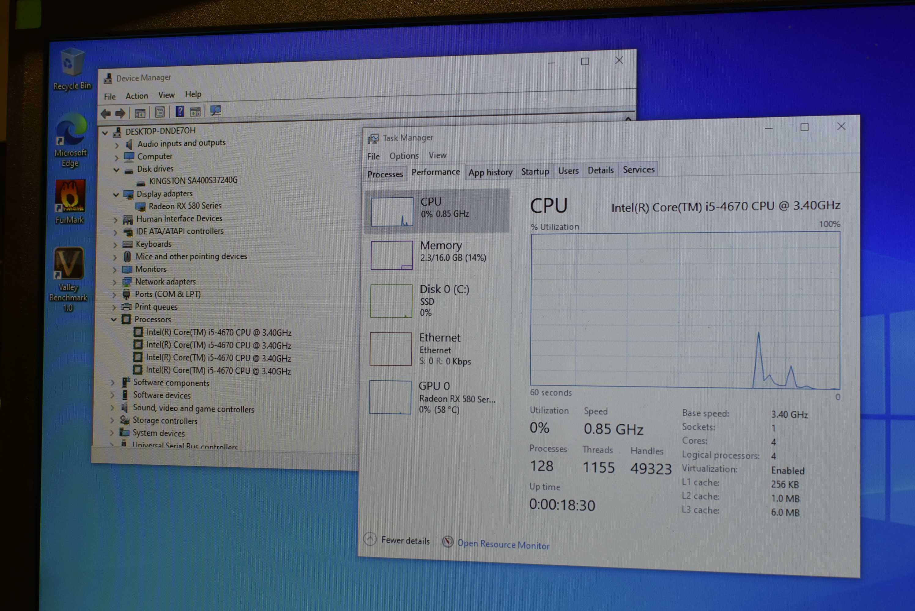Геймърски компютър - I5 4670 RX 580 8 GB 16 GB DDR3 240 GB SSD