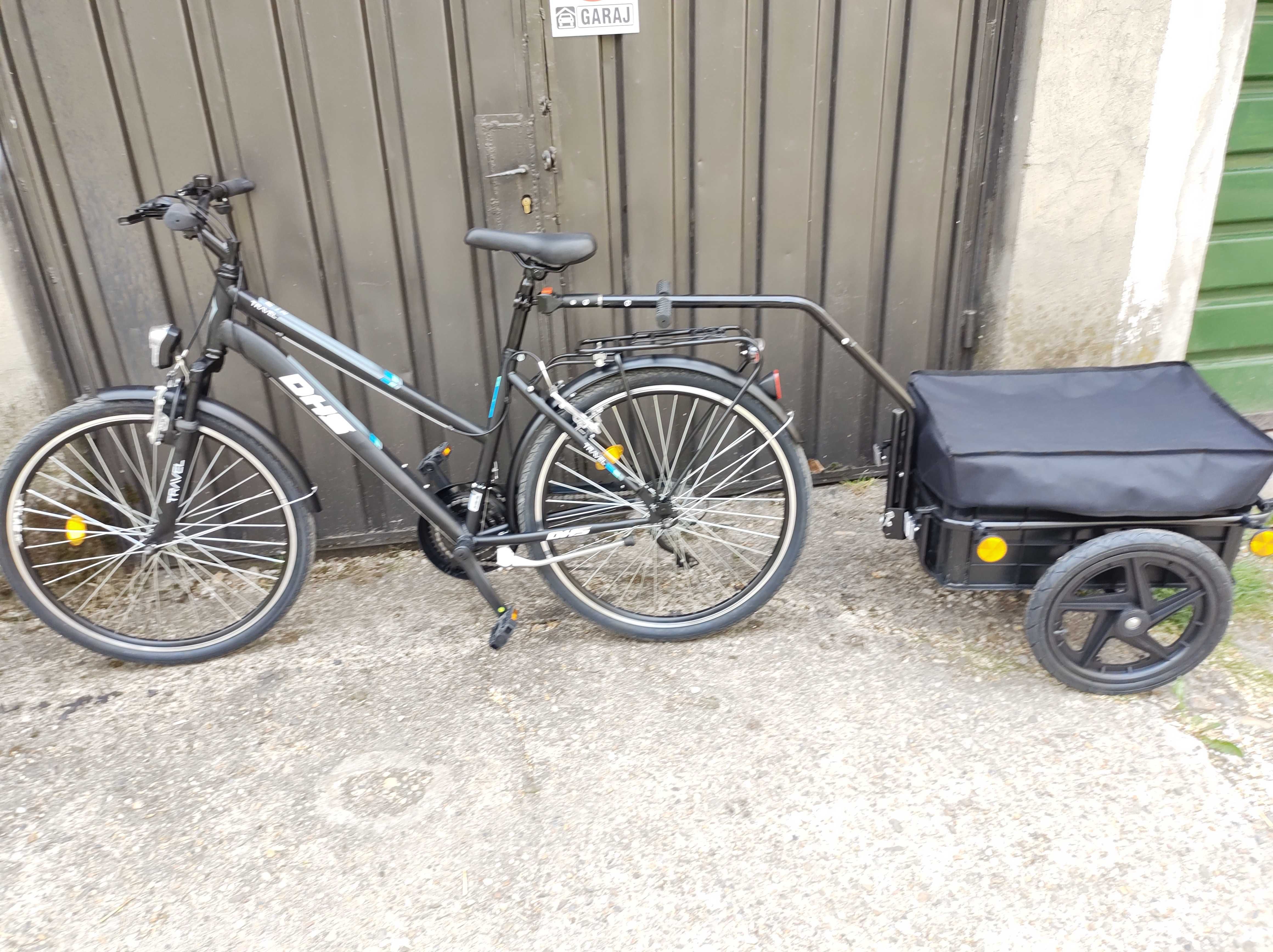 Bicicleta DHS Travel 26 inch cu remorca pentru bagaje ambele noi