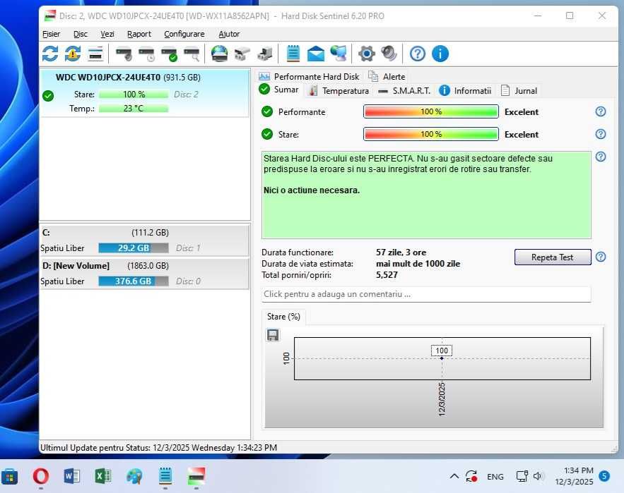 Hard Disk laptop Western Digital 1TB 8MB 5400rpm SATA3 (WD10JPCX)