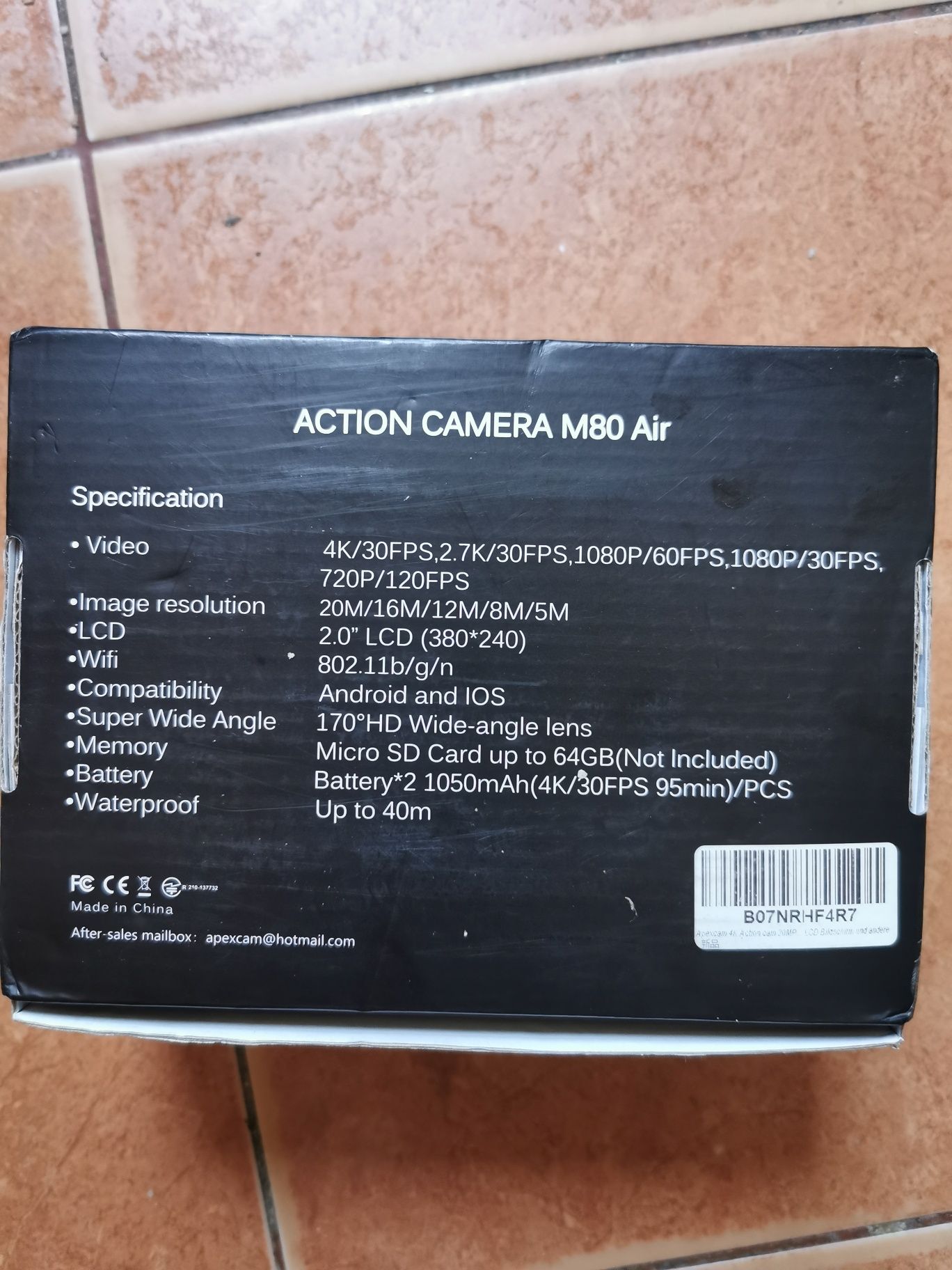 Action Camera Apex M80 Air 4k 20 mp Waterproof WiFi!